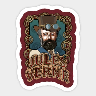 Portrait of Jules Verne Steampunk Sticker